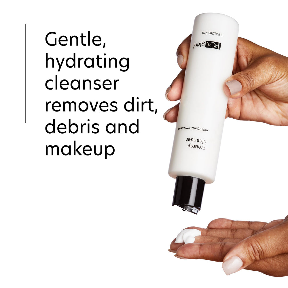 PCA SKIN Creamy Moisturizing Face Cleanser foamy lather during wash.