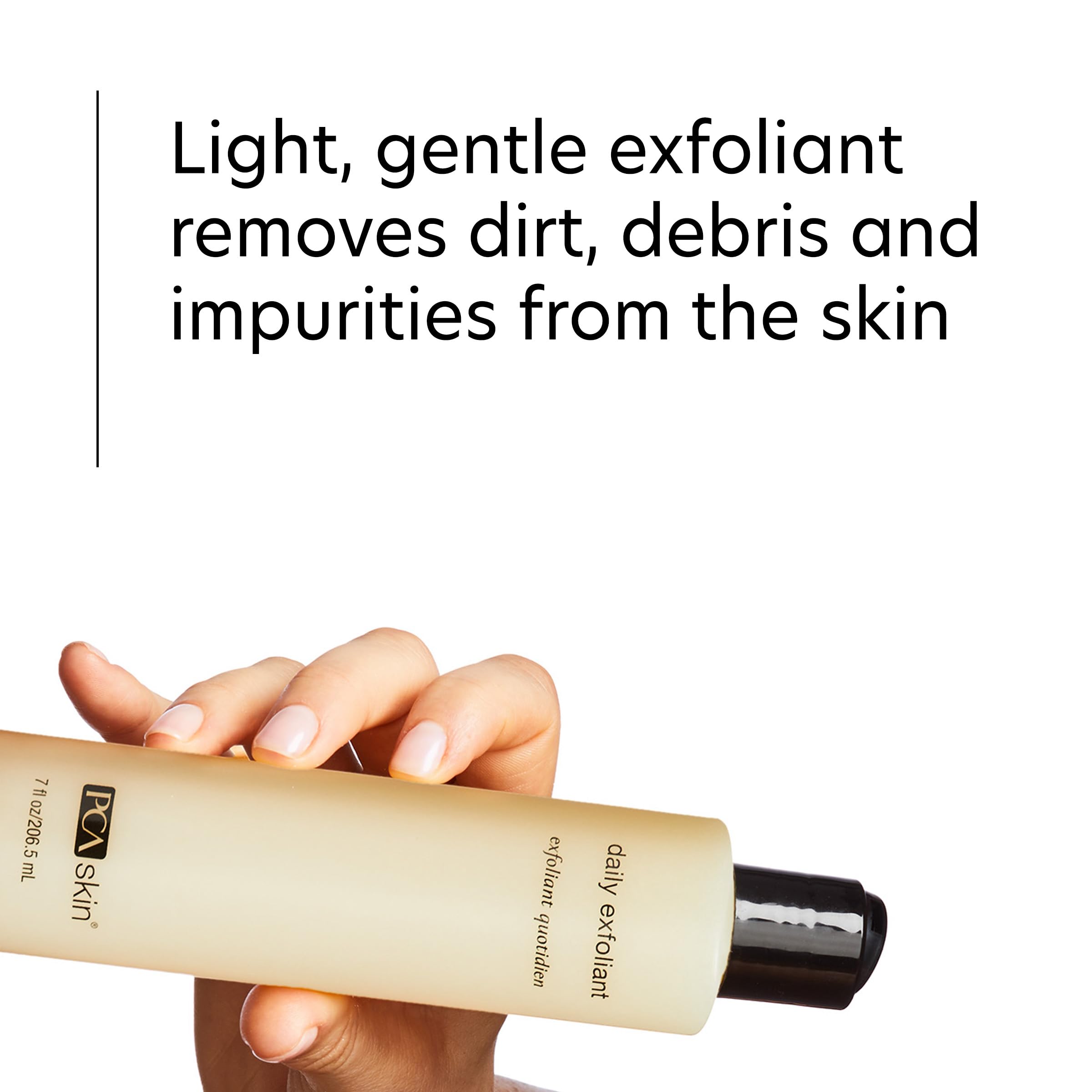 PCA SKIN Daily Face Exfoliant Cleanser foaming action demonstrates mild lather.