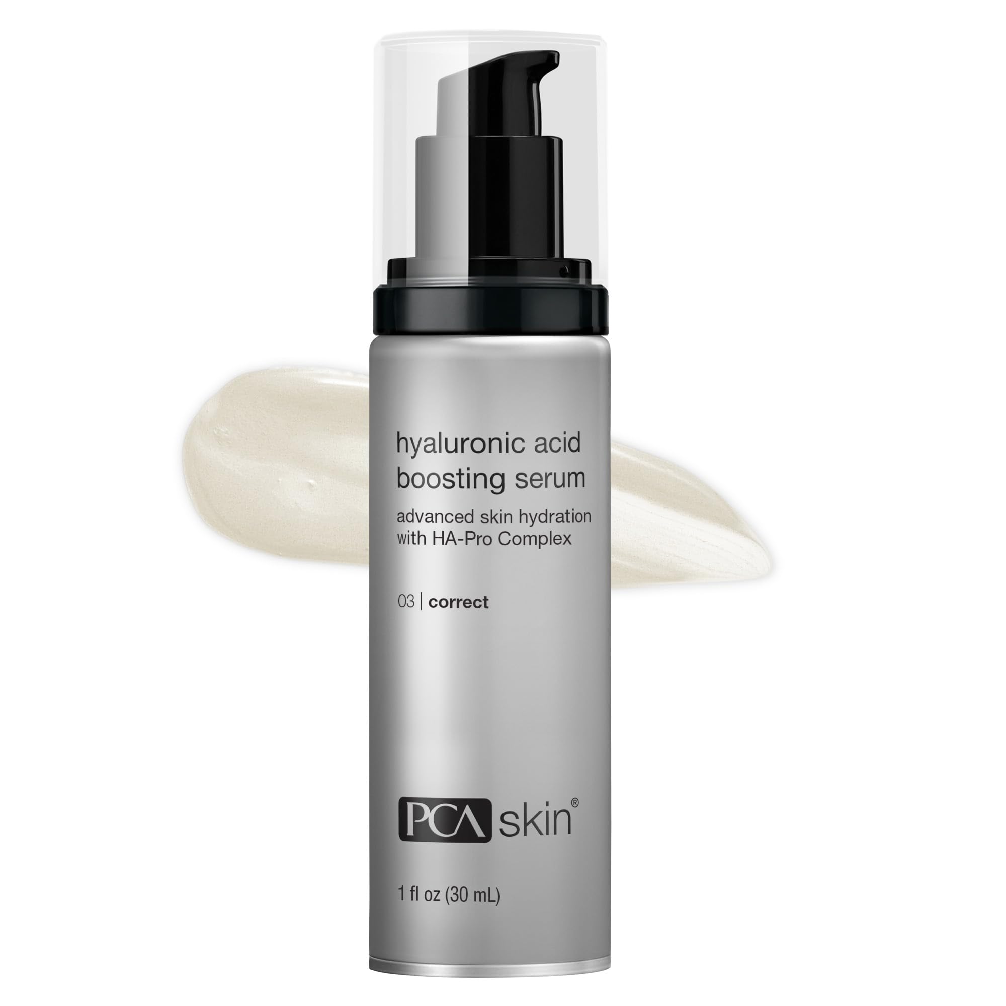 PCA SKIN Hyaluronic Acid Serum bottle delivering instant hydration