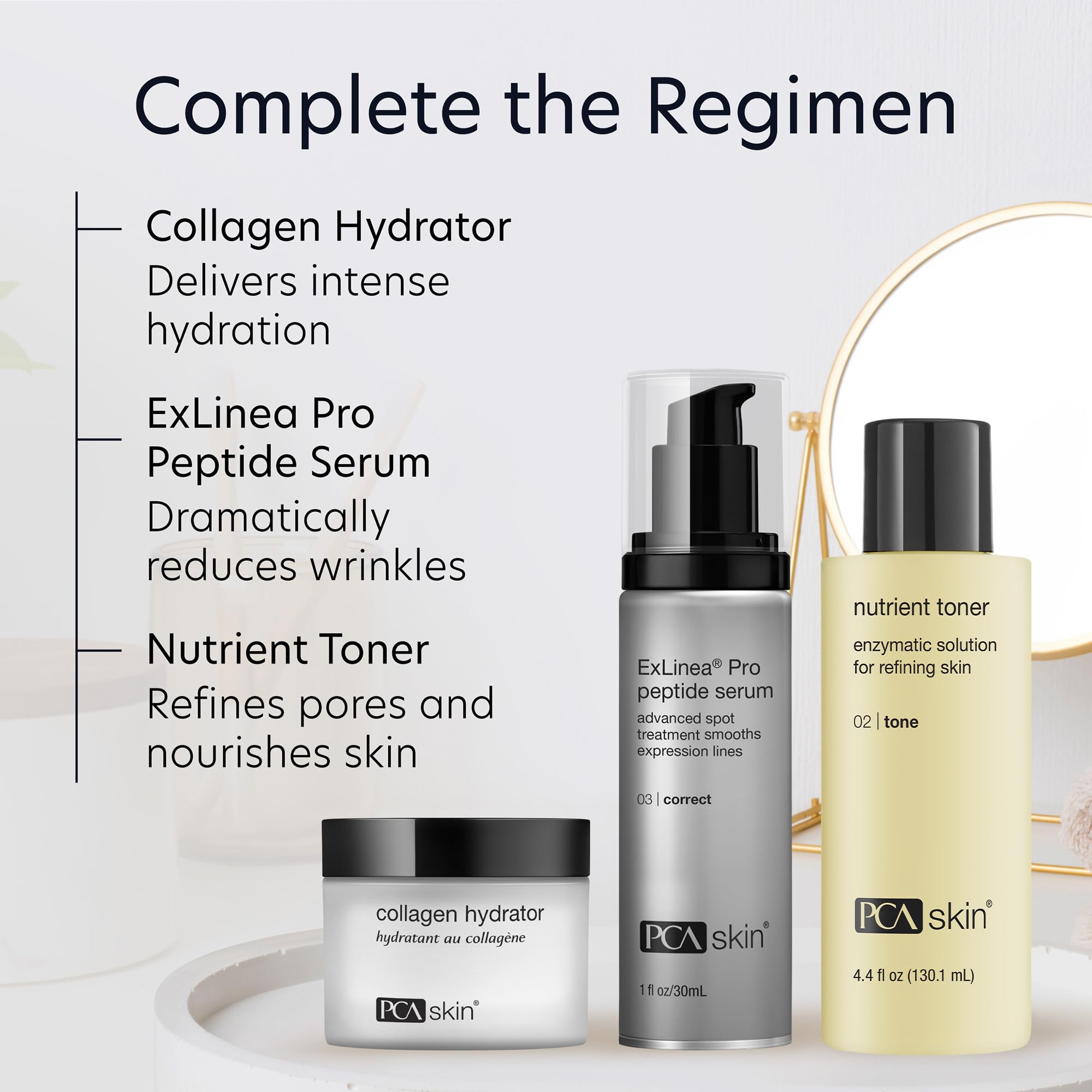 Retail packaging of PCA SKIN Nutrient Face Toner on display