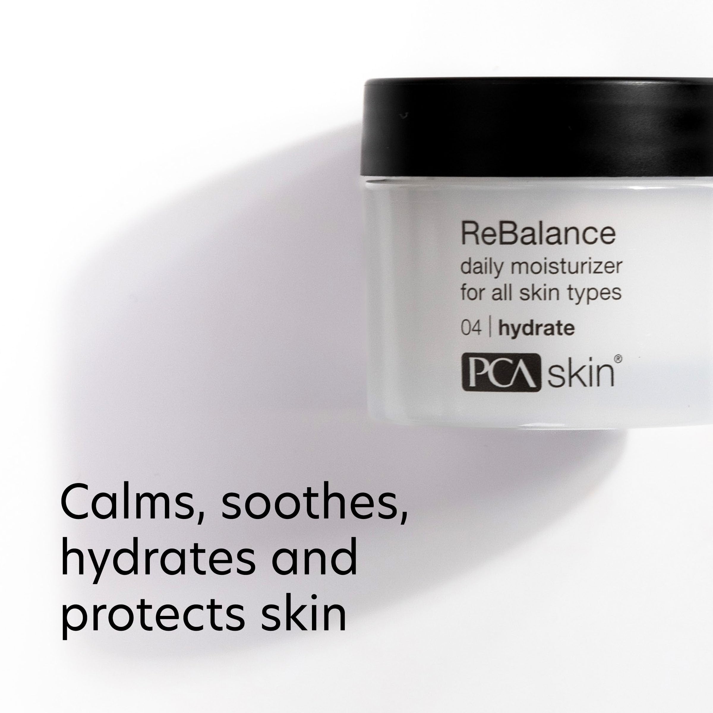 PCA SKIN ReBalance being applied shows soothing calming action on skin.