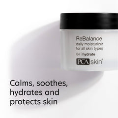 PCA SKIN ReBalance being applied shows soothing calming action on skin.
