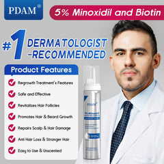 Pdam Minoxidil foam quick absorption with no greasy residue for daily use