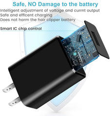 PDAPTMAG 1.5m power cord provides flexible charging reach for grooming sessions