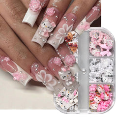 PDFADSK cartoon nail charms bows and hearts for easy home nail art application.