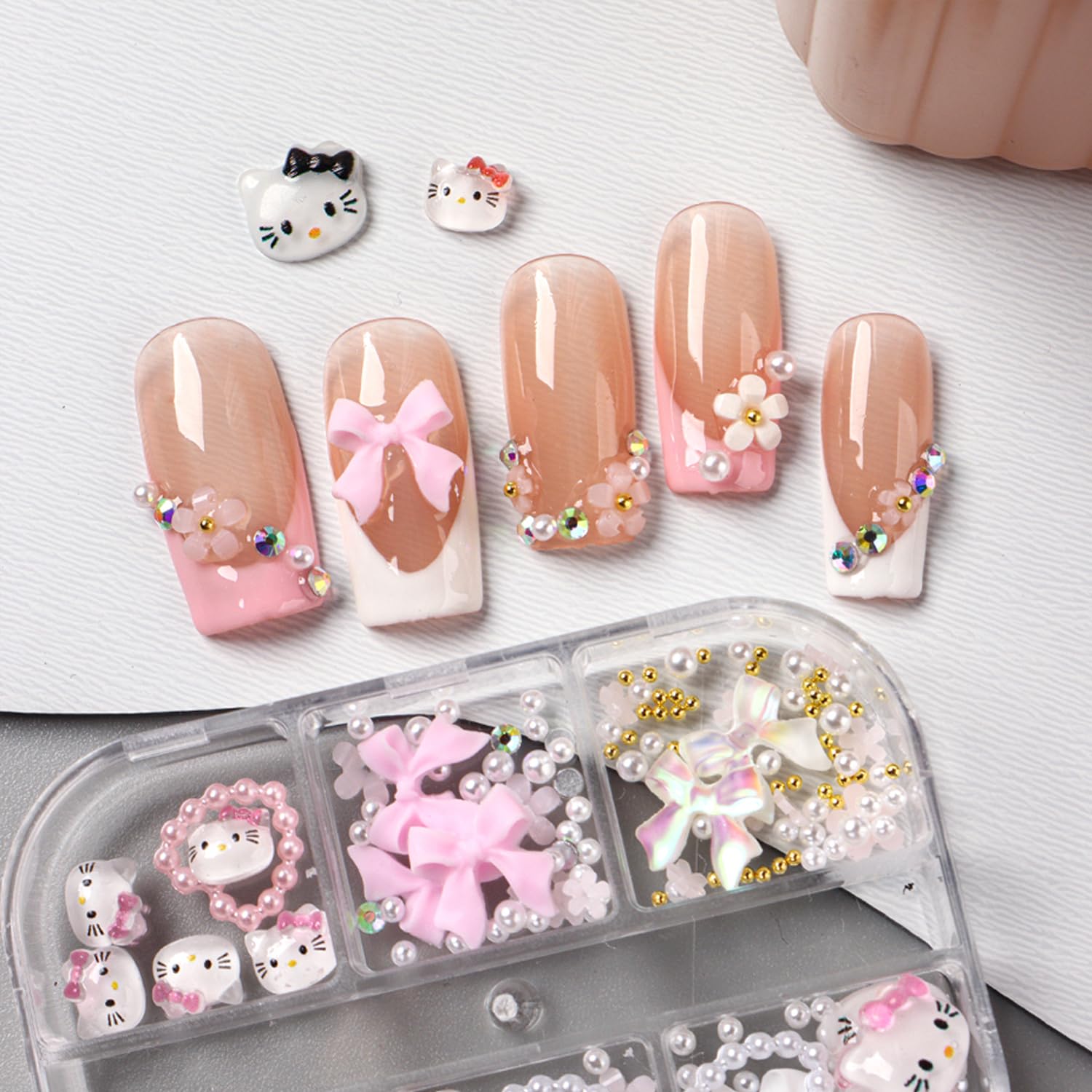 PDFADSK flat-back nail charms carry easily for on-the-go decorating.