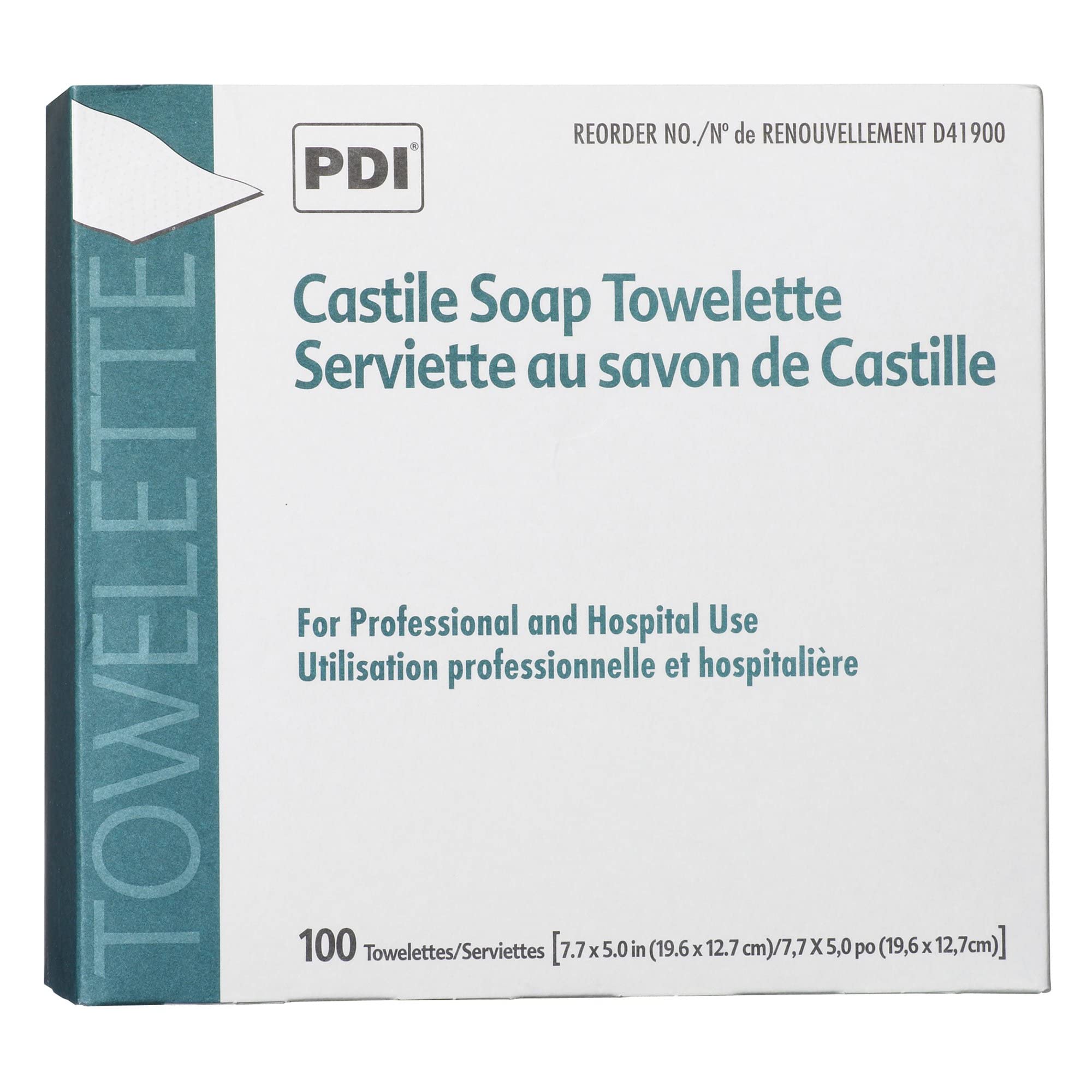 PDI Castile Soap Towelettes individually wrapped for single-use cleansing on the go.