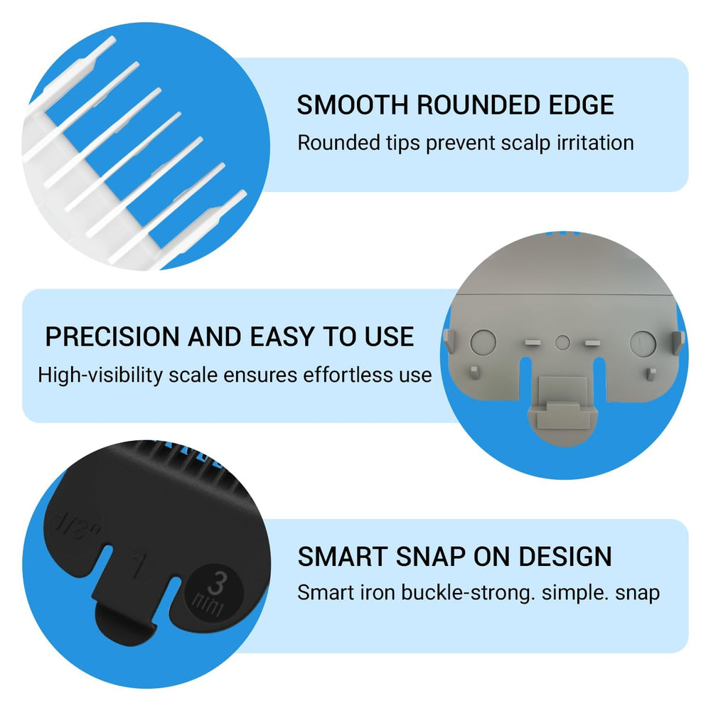 Secure fit reduces slips while gliding through hair for safe grooming.