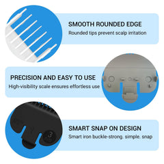 Secure fit reduces slips while gliding through hair for safe grooming.