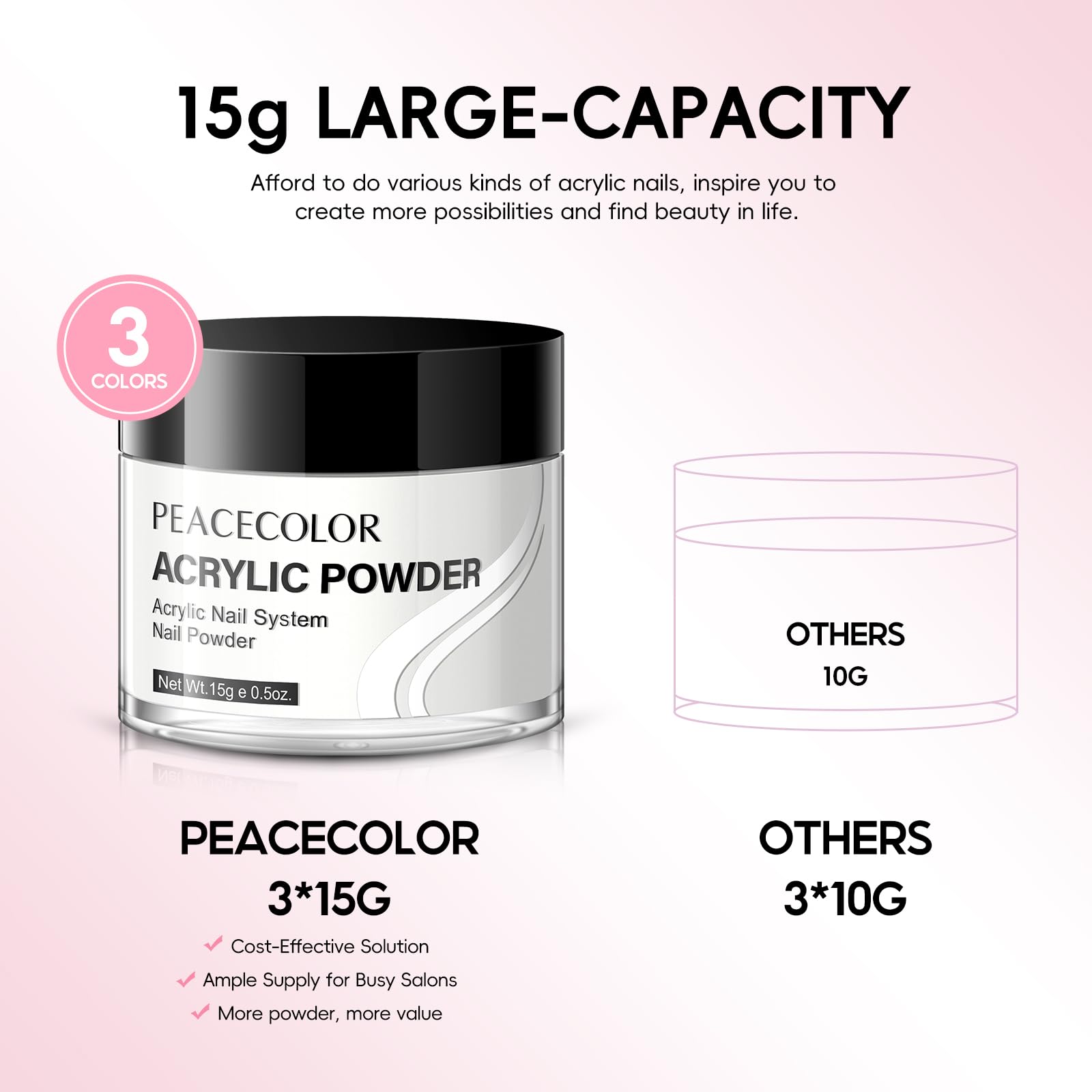 PEACECOLOR glass cup keeps liquids ready for mixing.