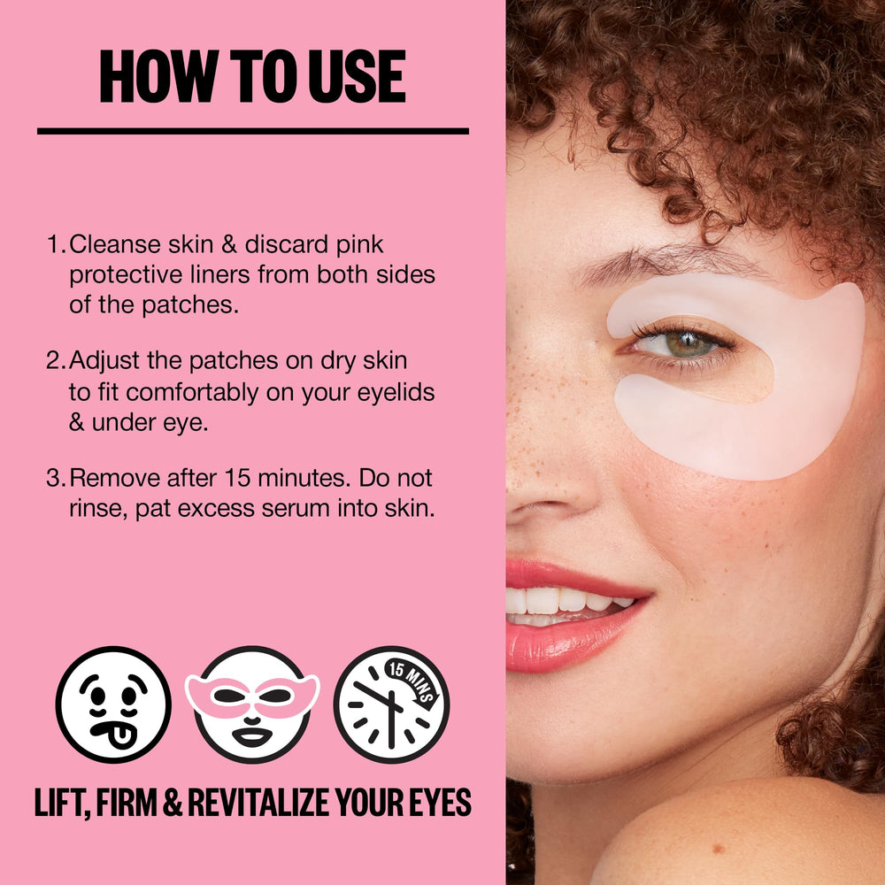 Peace Out Eye Patch wear suggests quick refreshing before makeup.