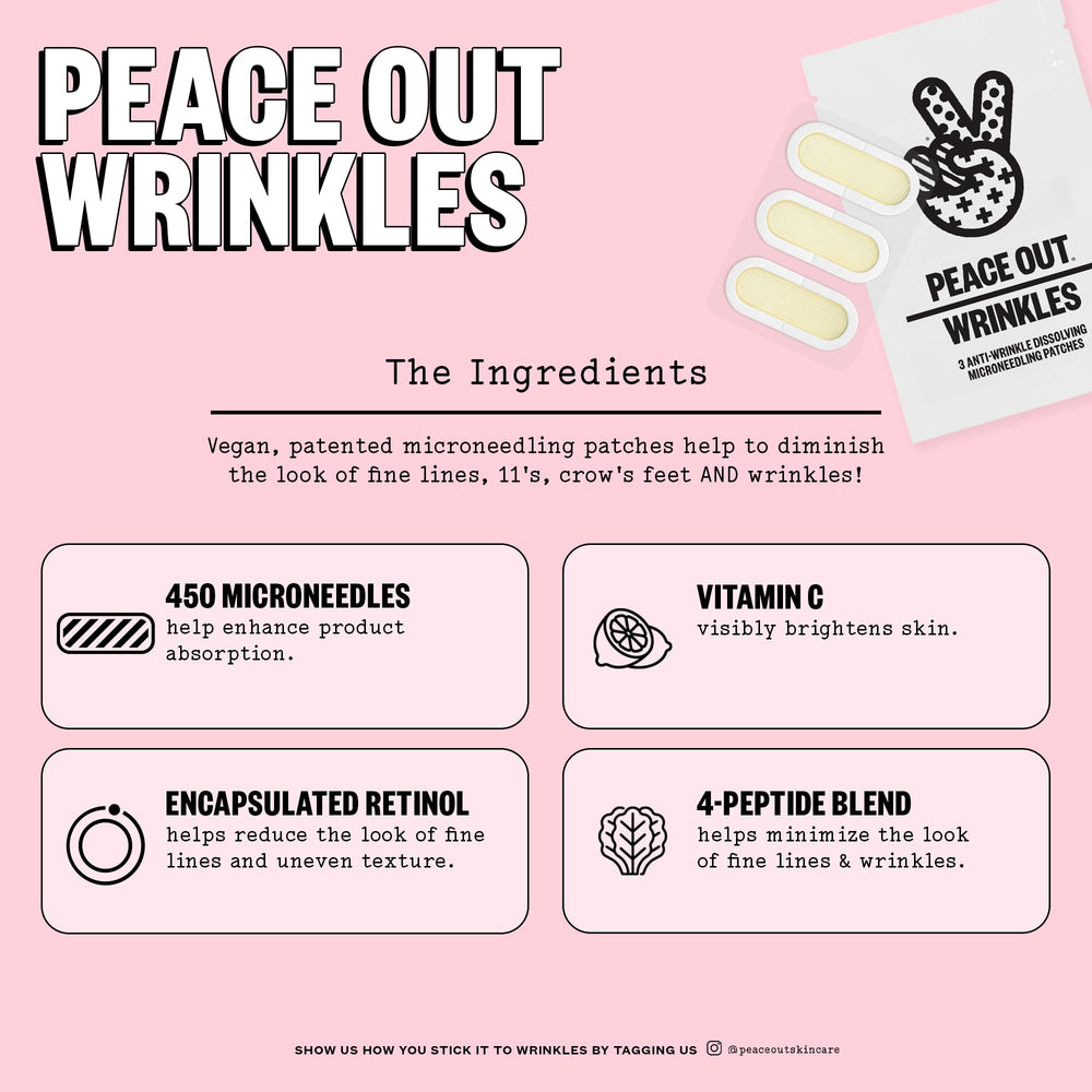 Patch adheres to the cheek area for targeted wrinkle care.