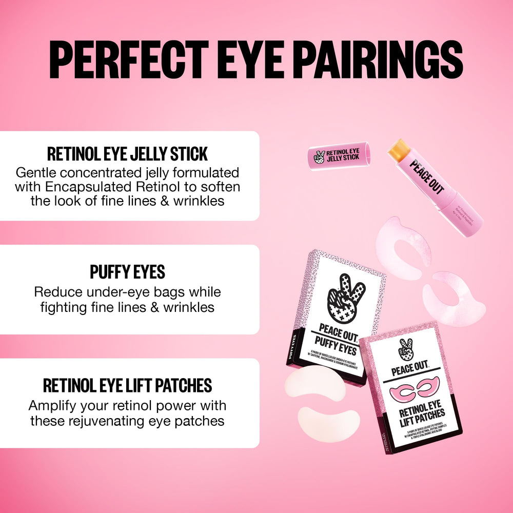PEACE OUT night routine around the delicate eye area with this jelly stick.