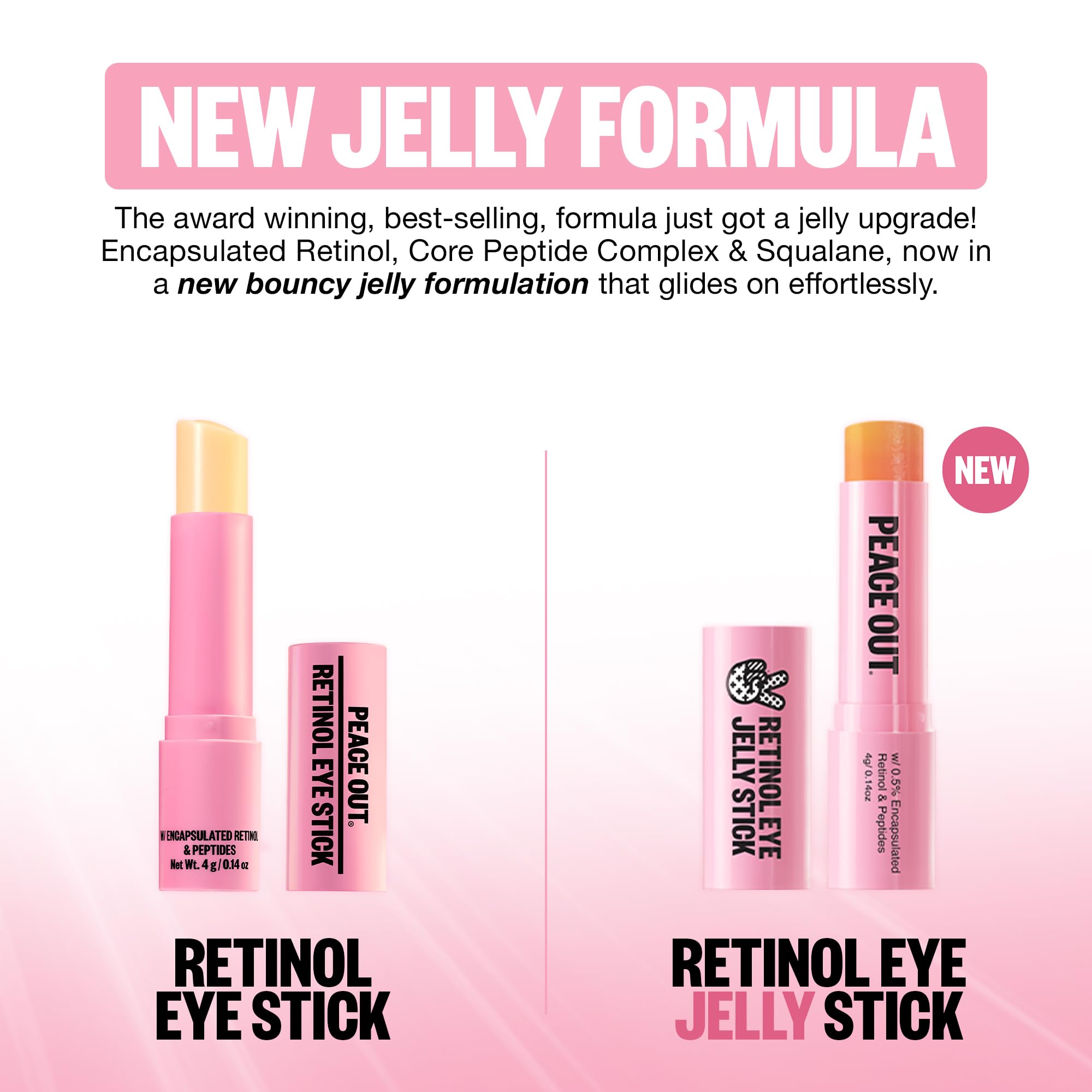 PEACE OUT jelly texture provides light hydration for the under-eye area.
