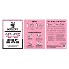 Peace Out Retinol Eye Lift Patch closeup highlights encapsulated retinol benefits.