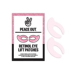 Peace Out Retinol Eye Lift Patch packaging showcases premium eye-care solution.