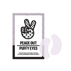 Peace Out Skincare Puffy Eyes Patches pack ready for use, cooling relief.