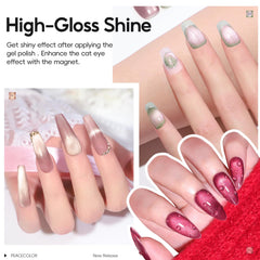 PEACECOLOR Cat Eye Green Glitter polish adds luminous, versatile shine for any look.