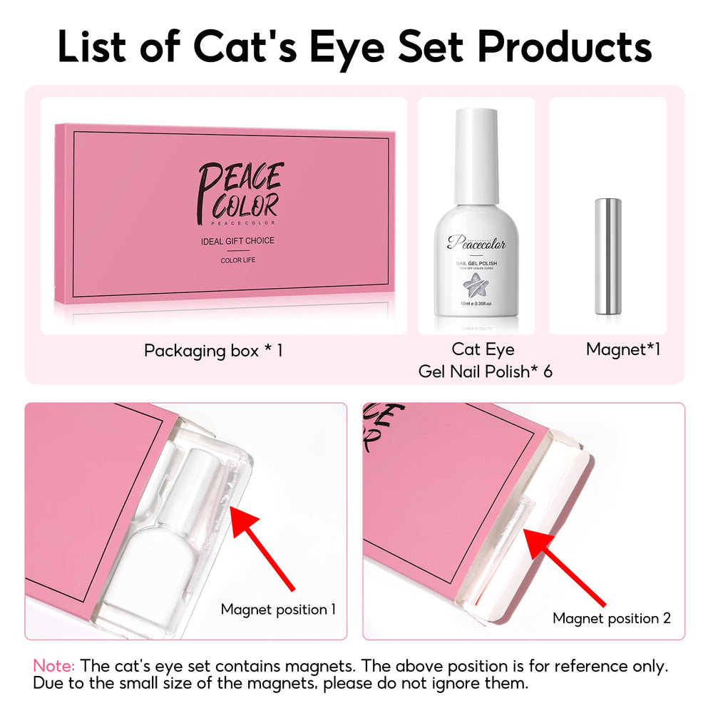 PEACECOLOR Cat Eye set is ideal for at-home DIY nail sessions.
