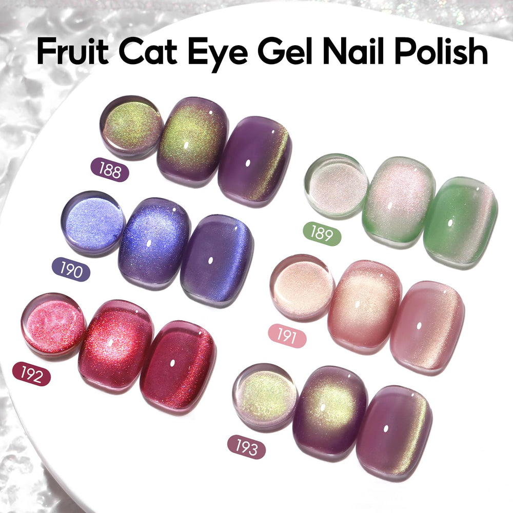 PEACECOLOR Cat Eye Purple Glitter nails catch light with a luxurious violet glow.