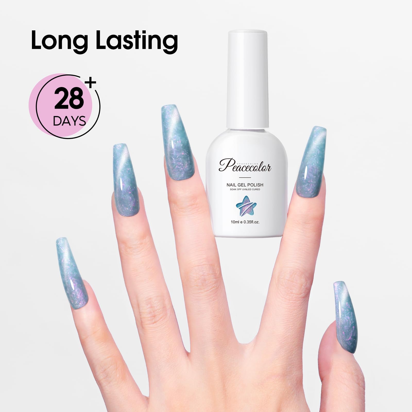 PEACECOLOR smooth brush enables easy, precise application for home manicures