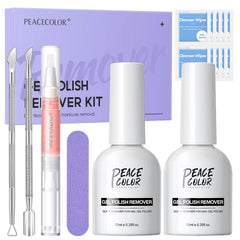 Peacecolor kit remover esmalte gel 10 ml: resultados de salón en casa