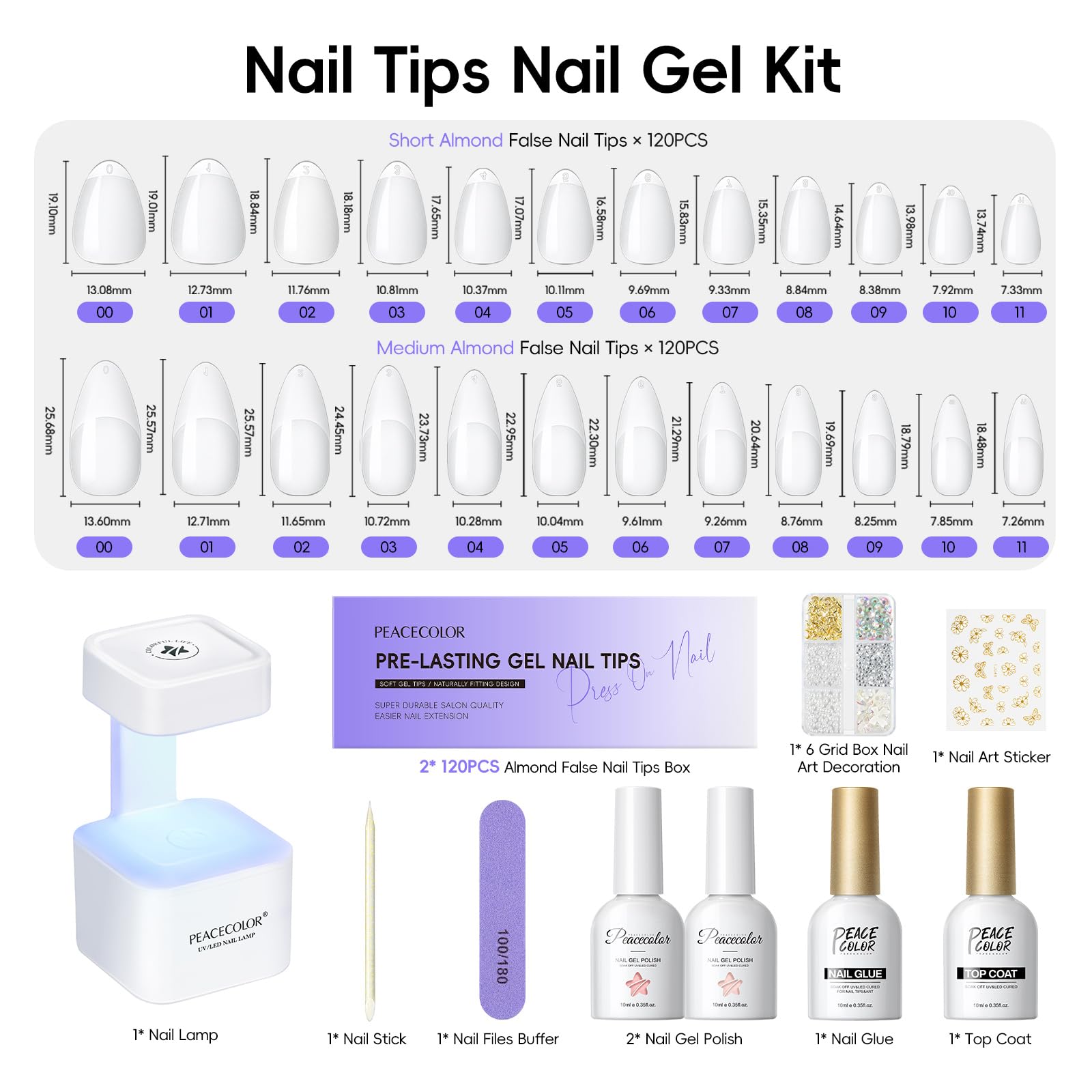 PEACECOLOR compact nail lamp with dual timers for quick cures.