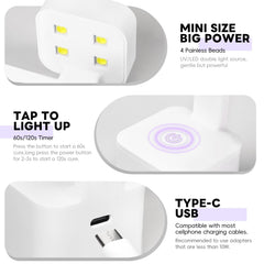 PEACECOLOR Mini UV lamp control panel shows 60s and 120s