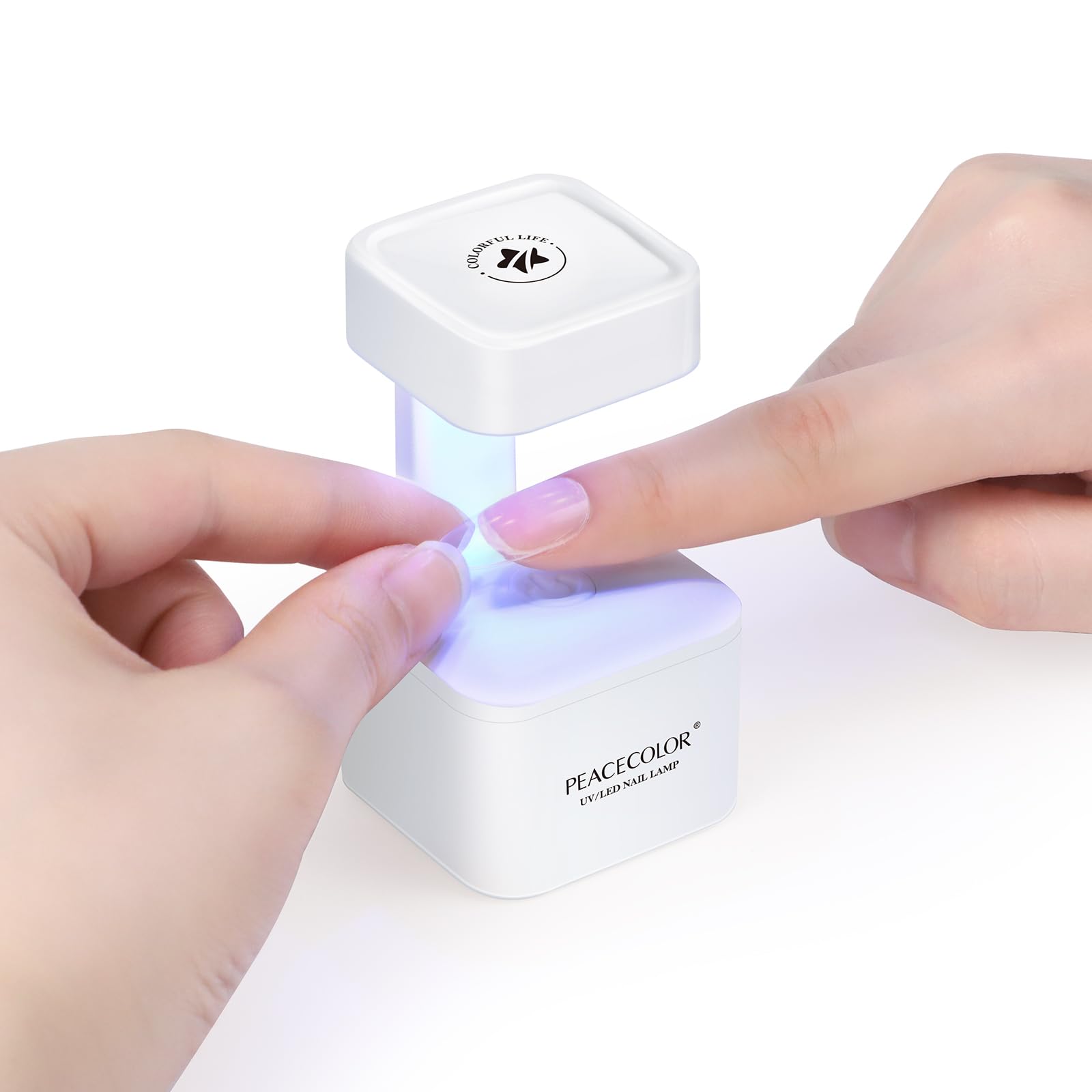 PEACECOLOR Mini UV lamp front view for portable gel curing