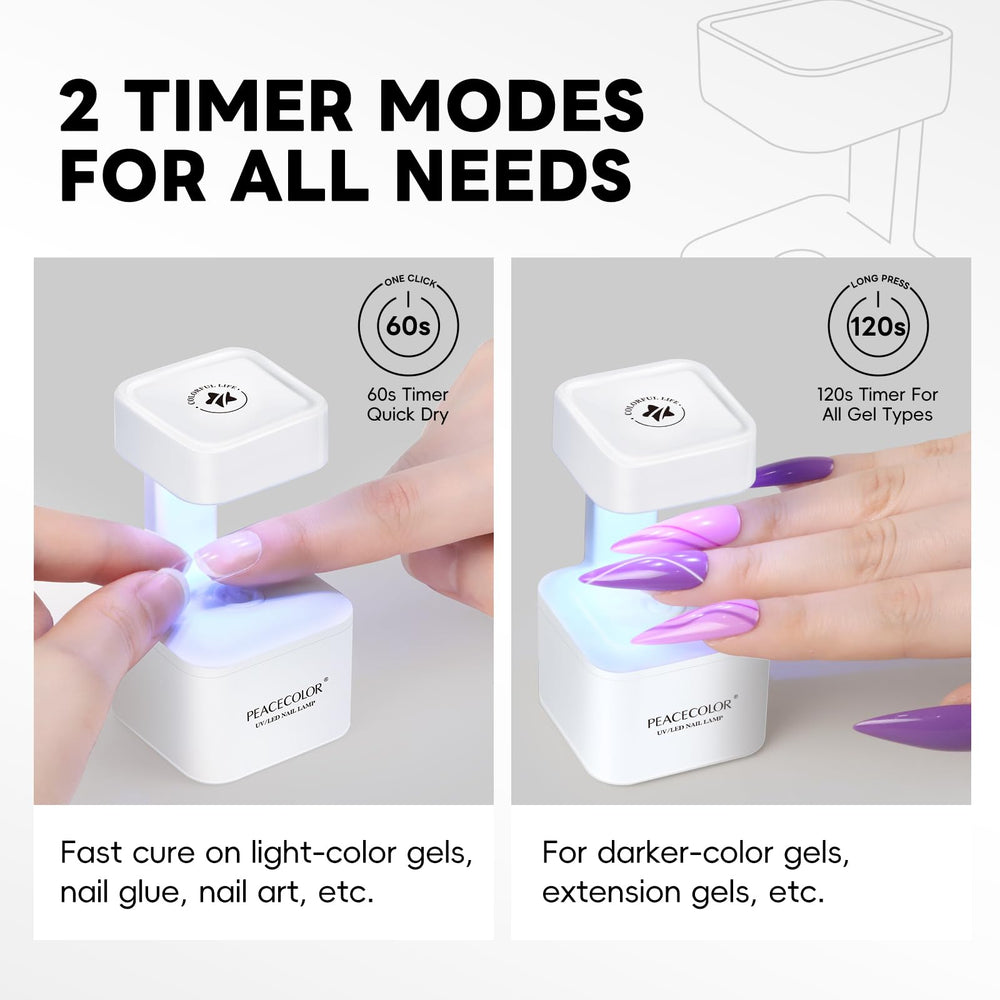 PEACECOLOR Mini UV lamp side view for travel-ready use