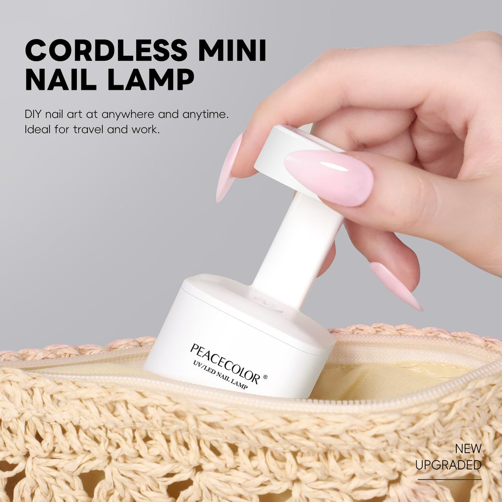 PEACECOLOR Mini UV lamp top coat curing for salon-like finish