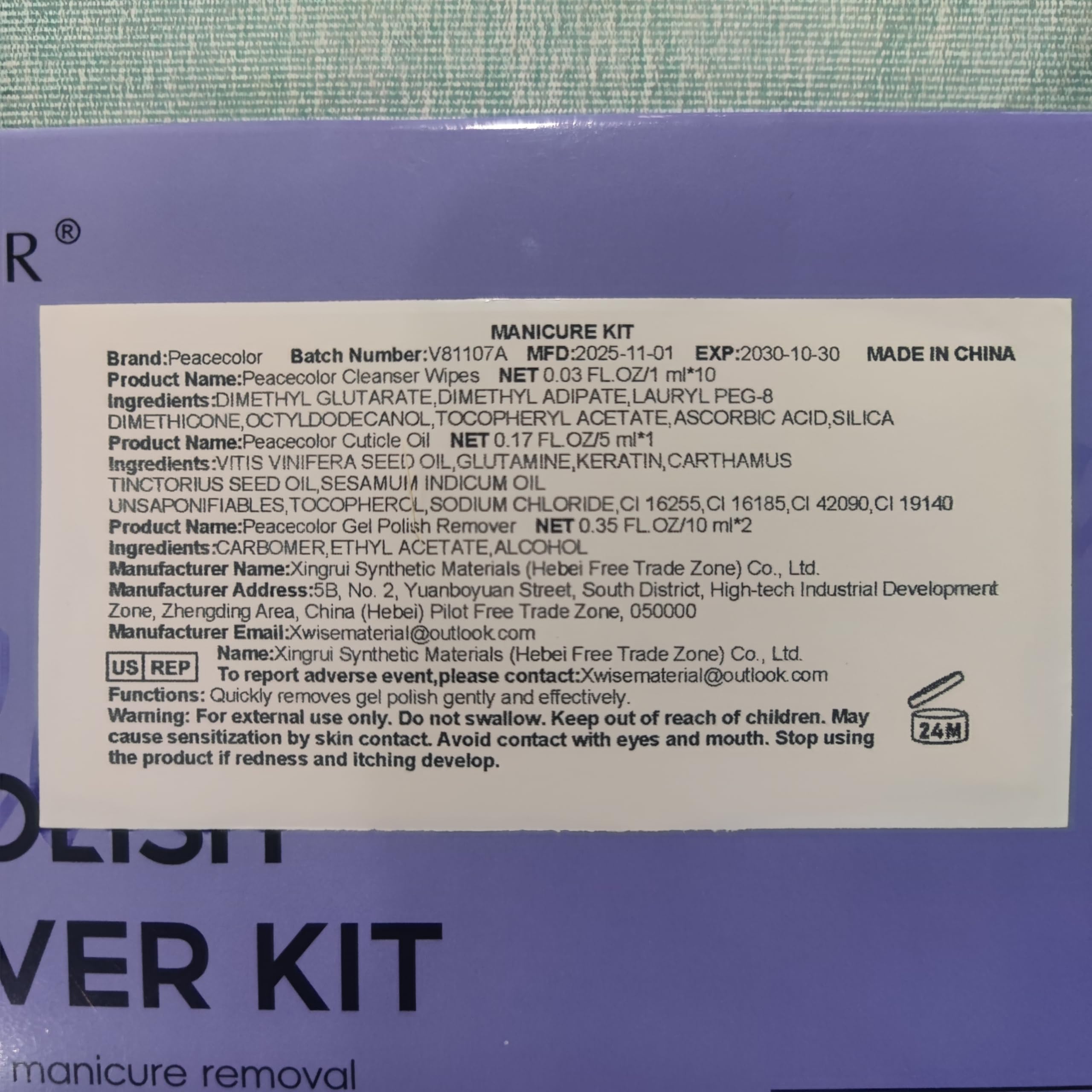 Pads remover gel Peacecolor para retirada limpia sin dañar la uña