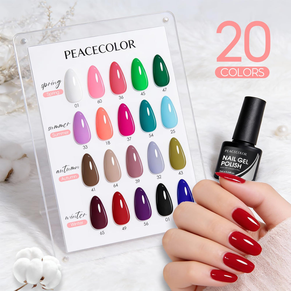 PEACECOLOR silver glitter top coat for sparkling nails