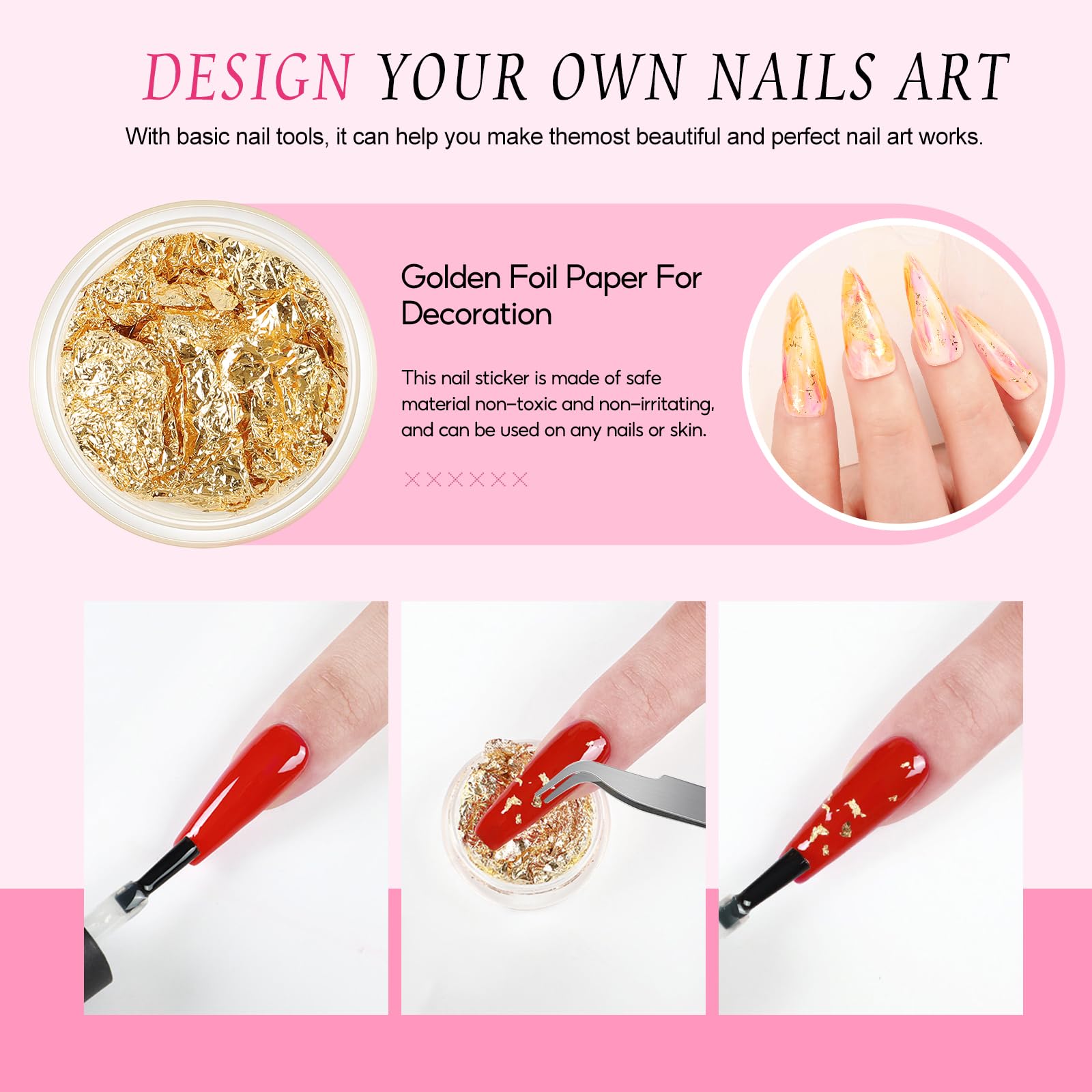 PEACECOLOR tips media 200: 200 tips para manicura completa.