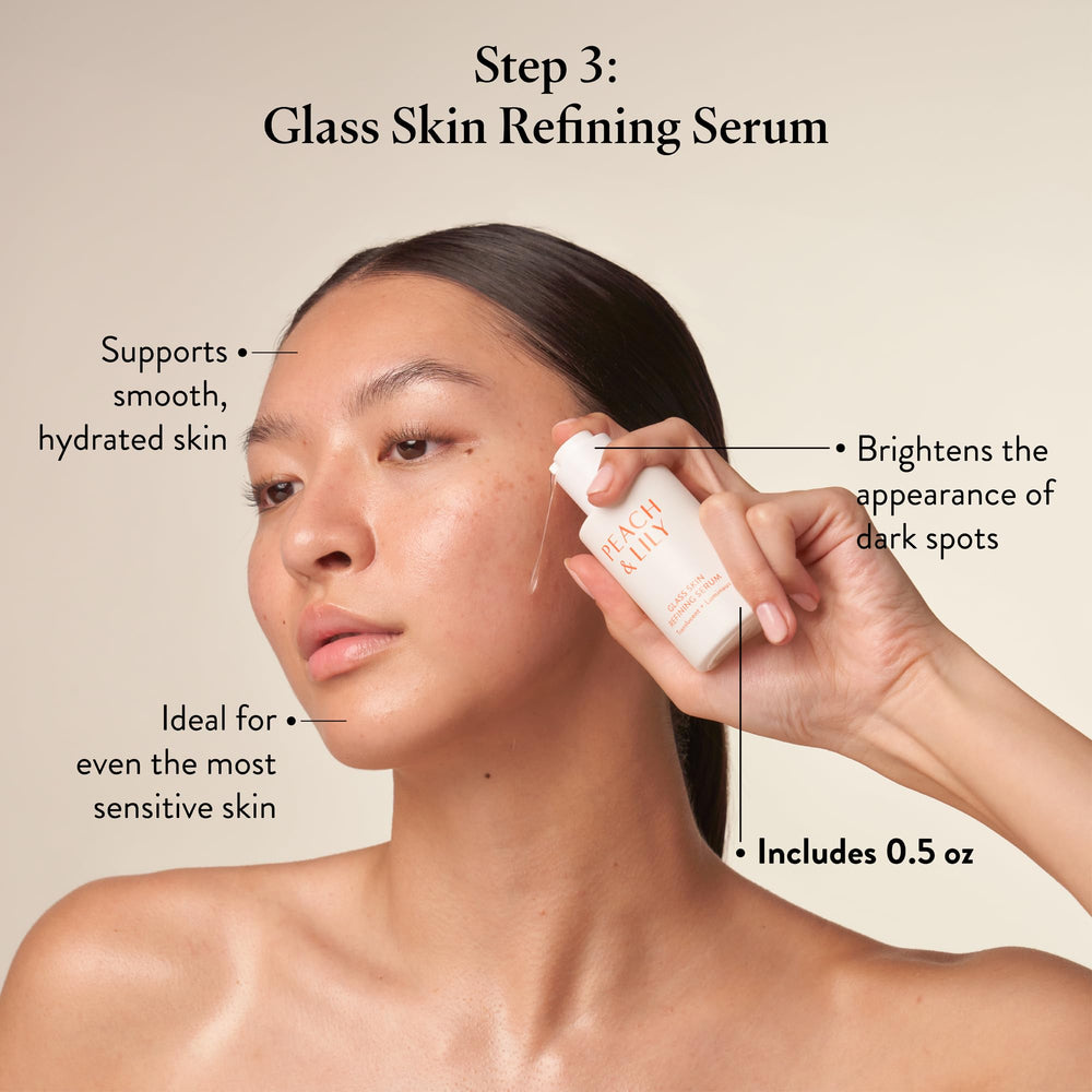 Peach & Lily Glass Skin Discovery Kit packaging box shows travel-friendly design.