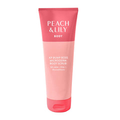 Peach & Lily KP Bump Boss bottle close-up with exfoliating microcrystals for smoother skin