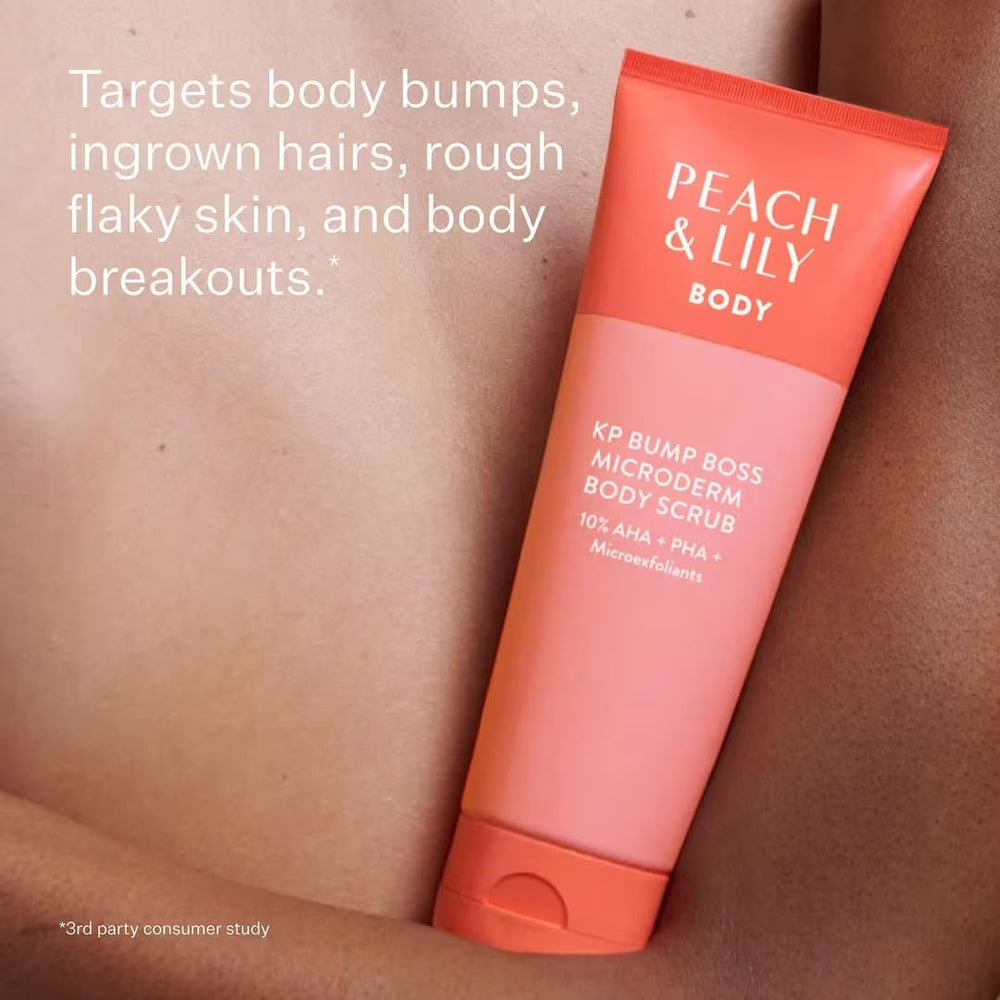 Peach & Lily KP Bump Boss microcrystal texture close-up illustrating gentle exfoliation
