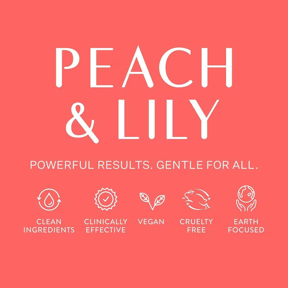 Peach & Lily travel-size kit on vanity ready for weekend trips or gym bag.