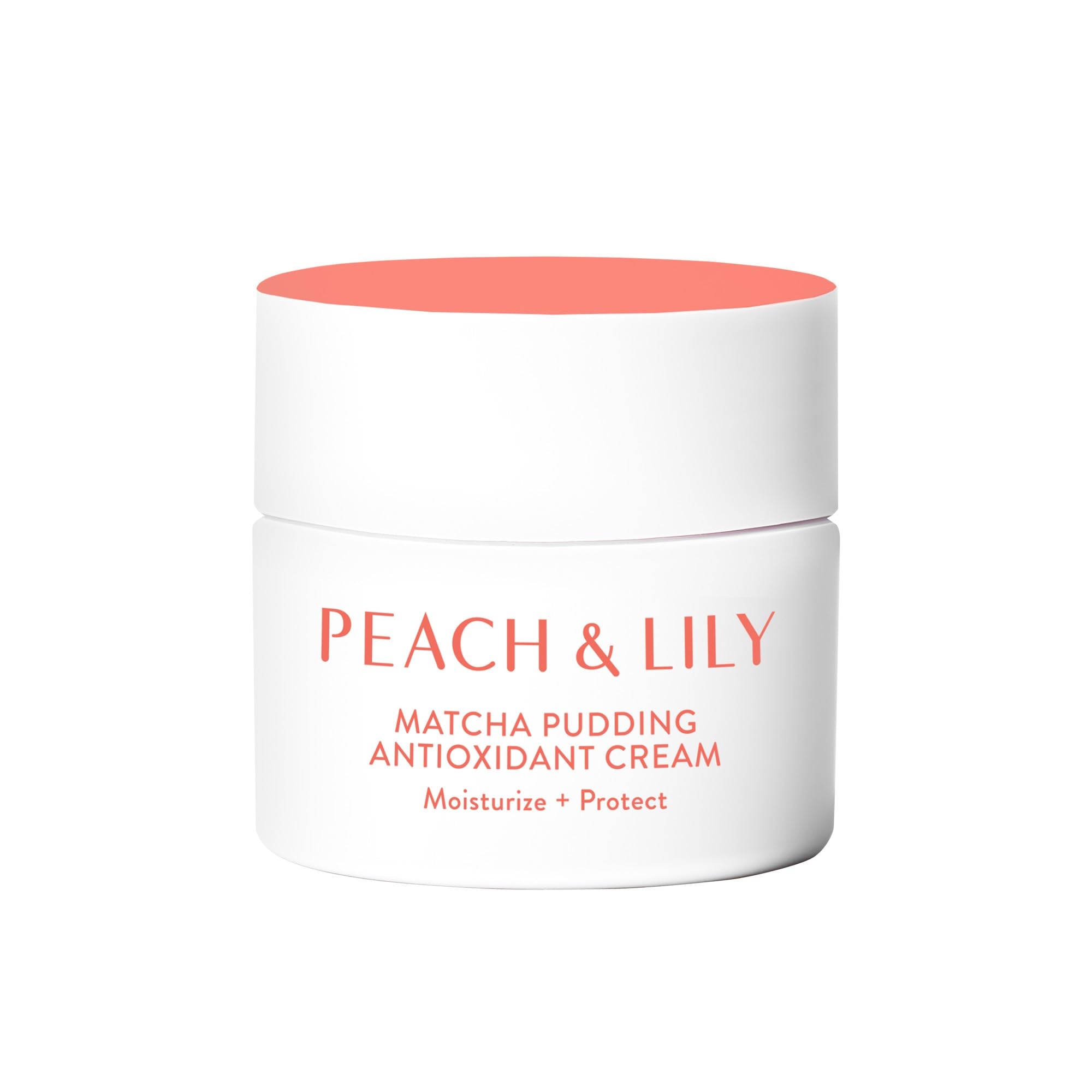 Peach & Lily Matcha Pudding Cream bottle for antioxidant hydration.