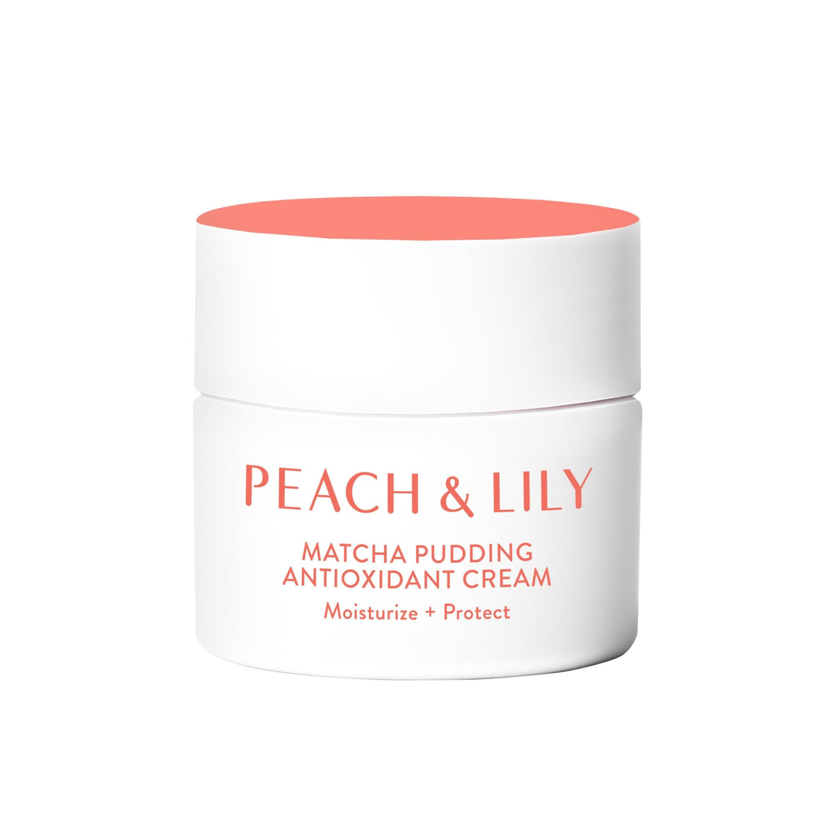 Peach & Lily Matcha Pudding Cream bottle for antioxidant hydration.