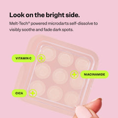 Peach Slices Melt-Tech self-dissolving microdarts release actives.