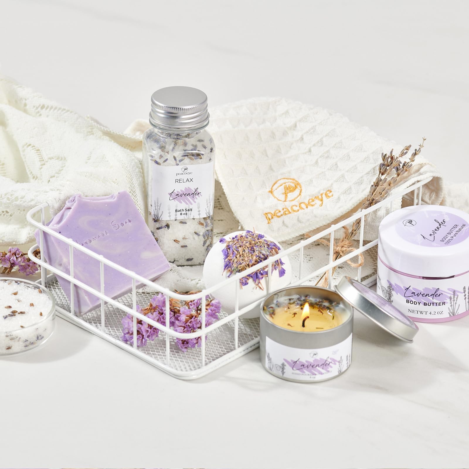 Peacoeye sales-del-himalaya, exfoliacion suave y baños reconfortantes.