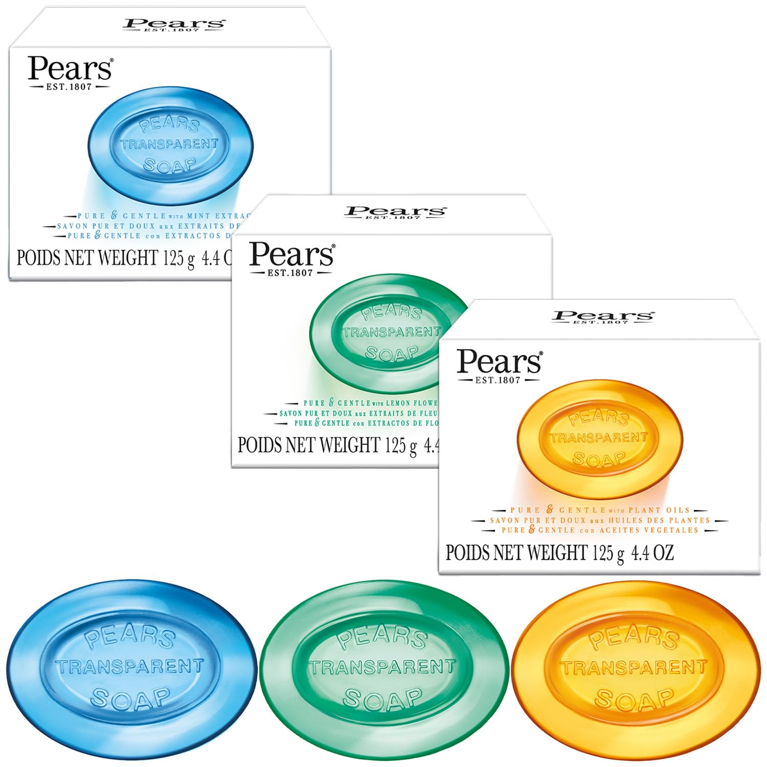 Pears Jabón glicerina azul menta: hidratación suave para la piel.