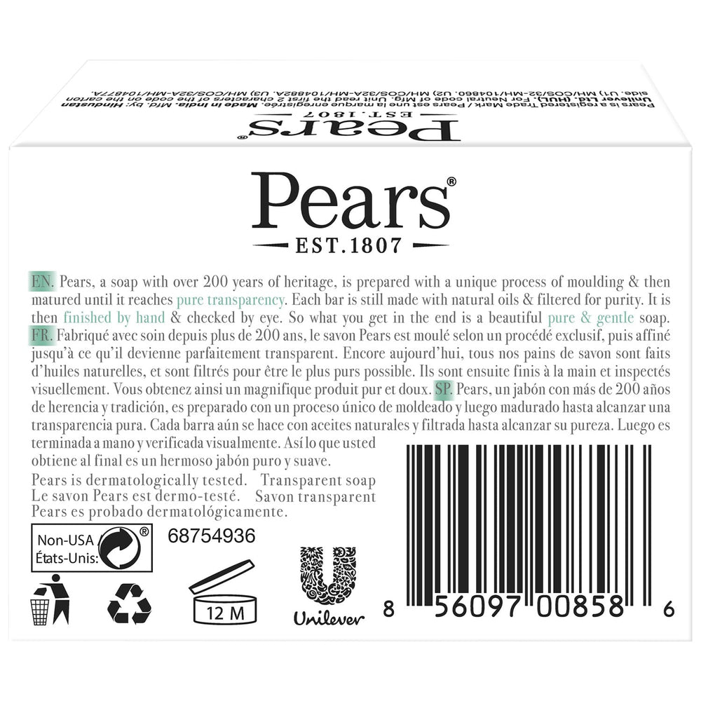 Detalle de glicerina en Pears, hidratación visible