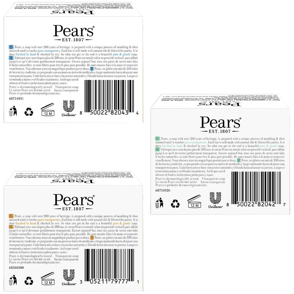 Pears jabón verde con flor de limón para cuidado delicado.