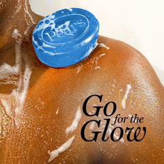 Pears minty blue soap under water for a gentle cleanse.