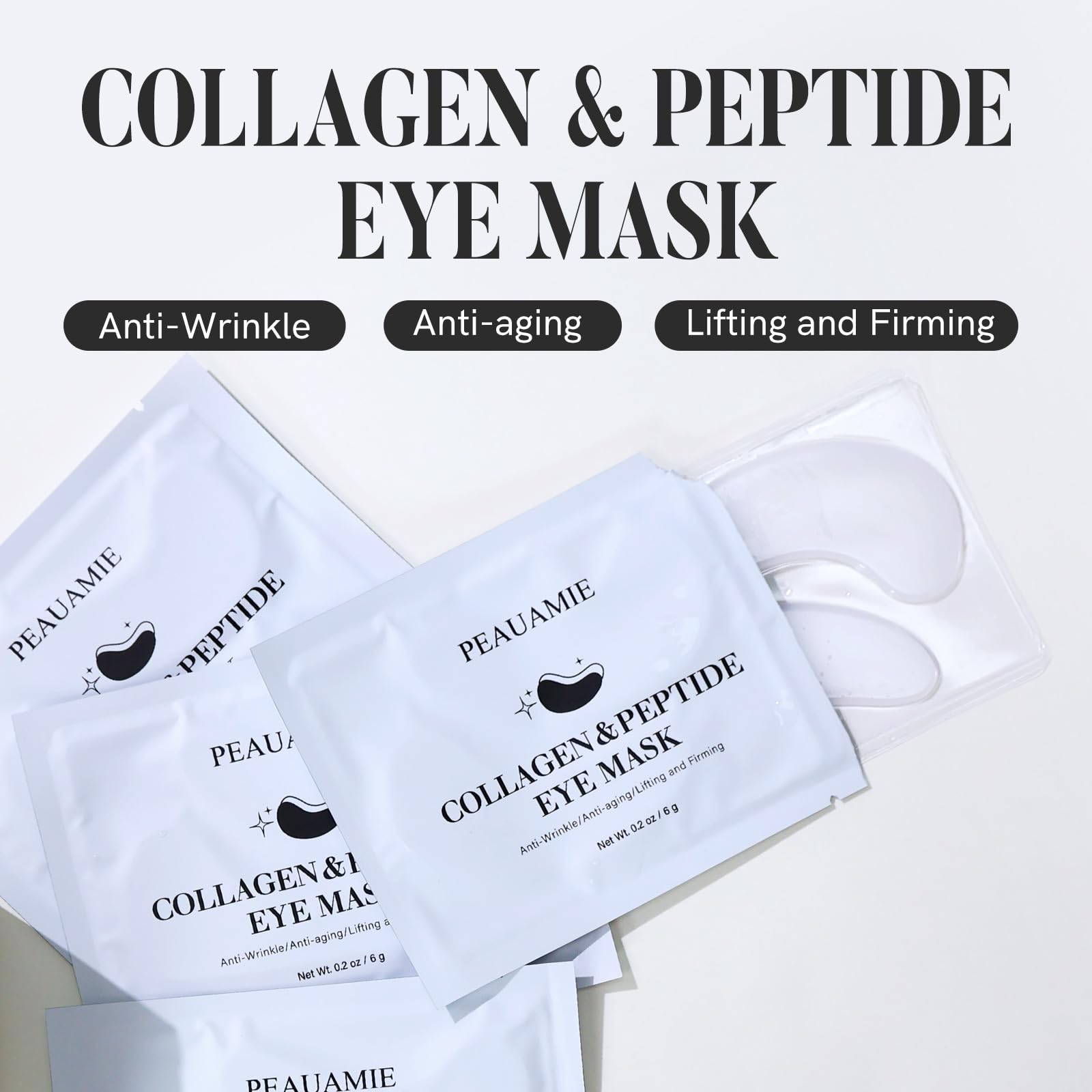 PEAUAMIE eye patches with adhesive oval shape, easy to apply.