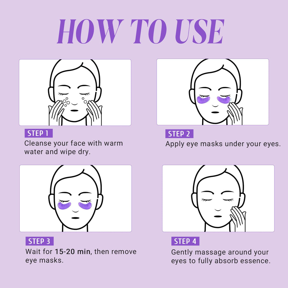 PEAUAMIE eye patches after use massage to aid absorption.