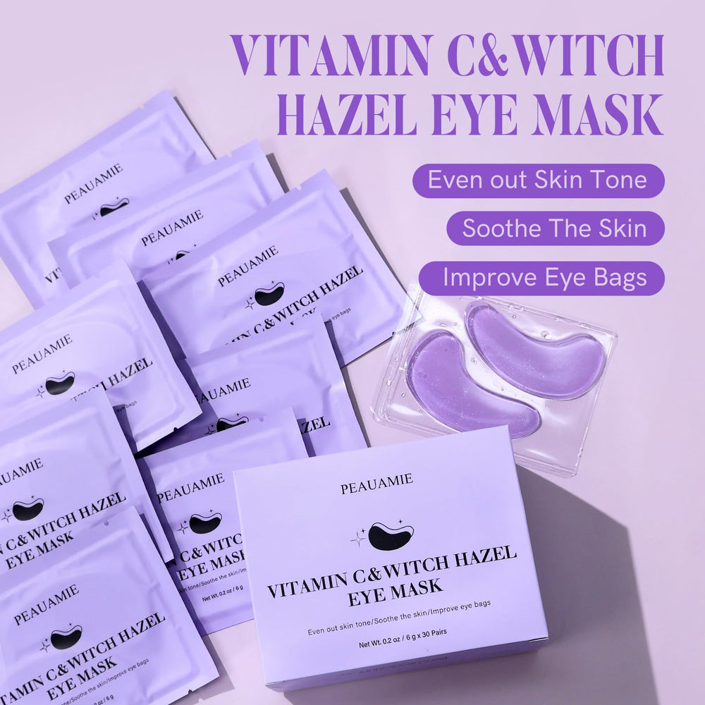 PEAUAMIE eye patches under-eye application ready for nighttime use.