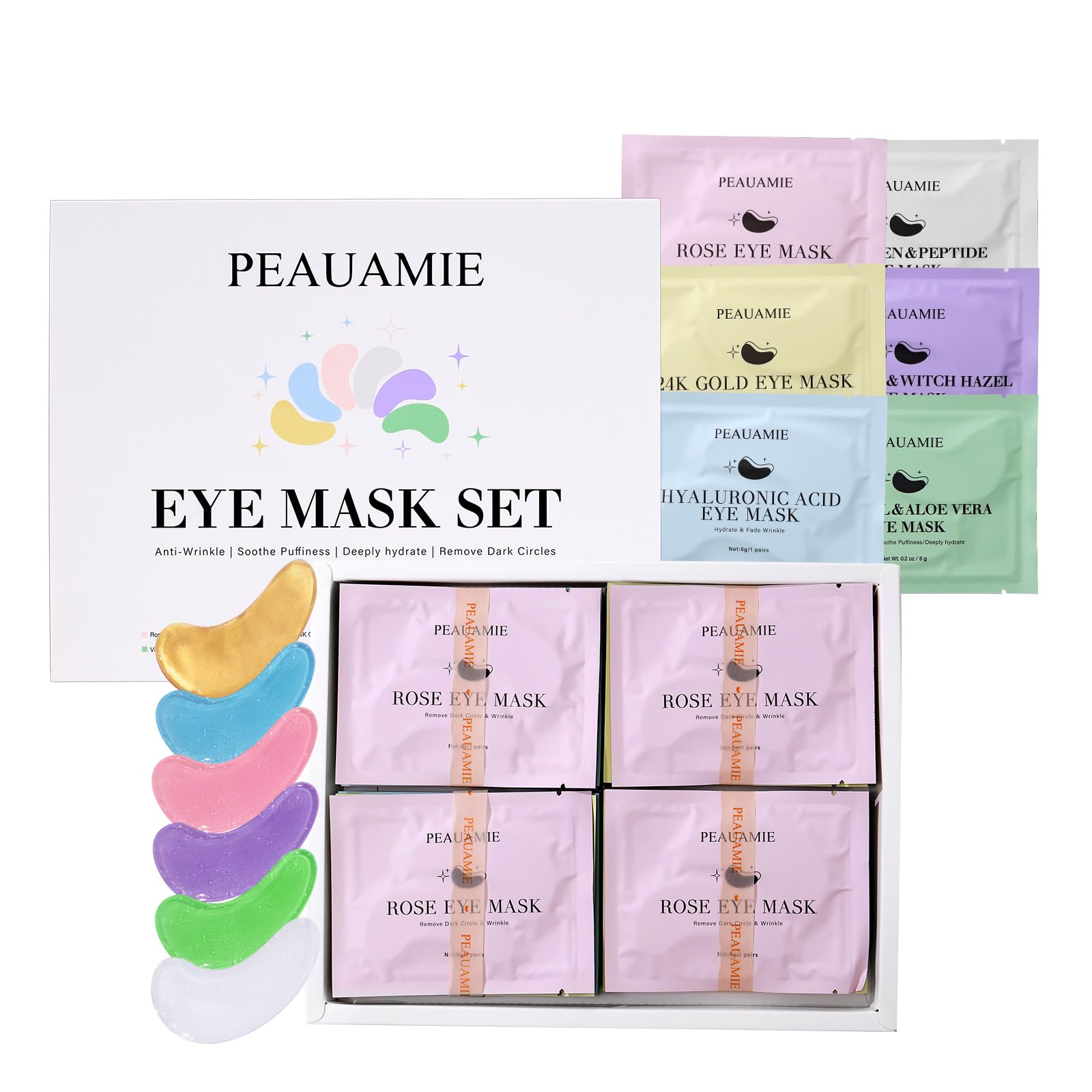 Peauamie eye patches shown on clean skin for under-eye care